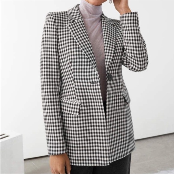 & Other Stories Jackets & Blazers - & Other Stories Gingham Checkered Blazer Jacket